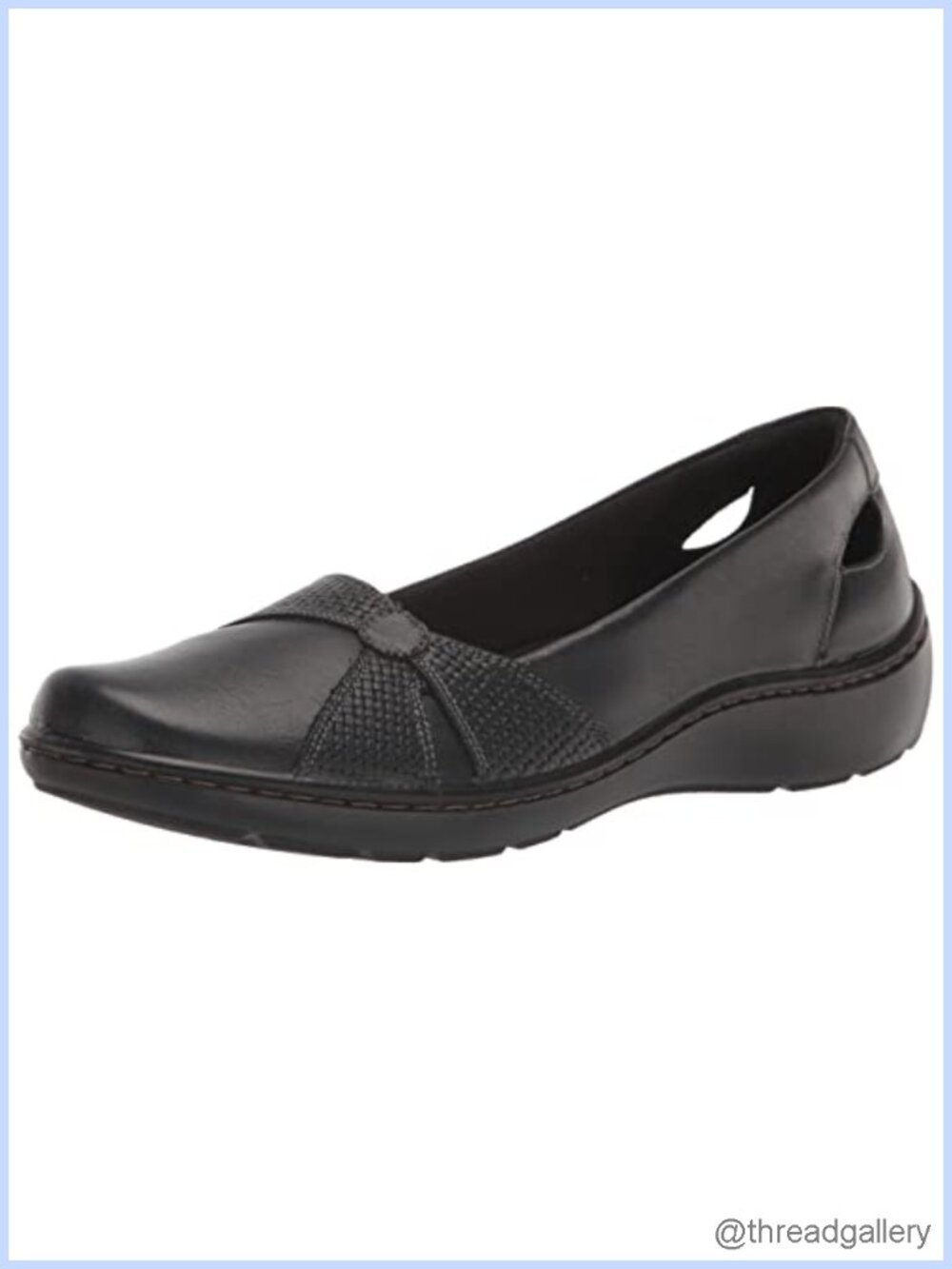 Clarks Cora Jade Leather Wedge Loafers Slip-On Casual Shoes